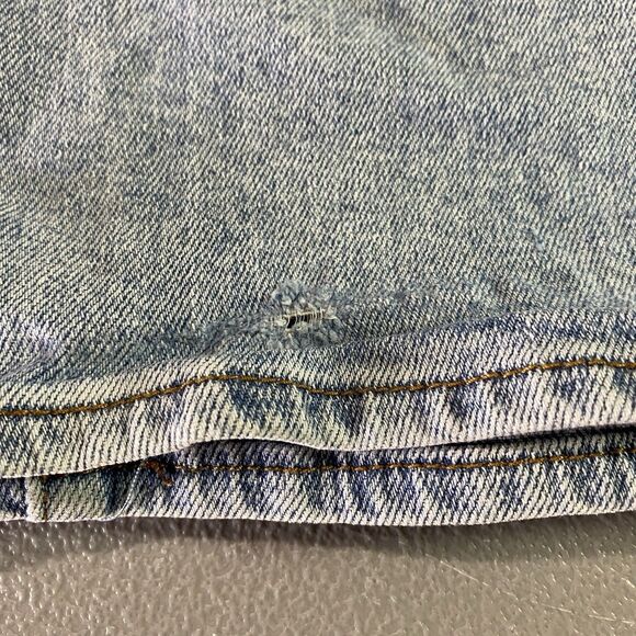 S.O.N.G. STREET Denim Jeans Wide Leg Button Fly Distressed Ripped Women 7 Blue - Picture 7 of 8